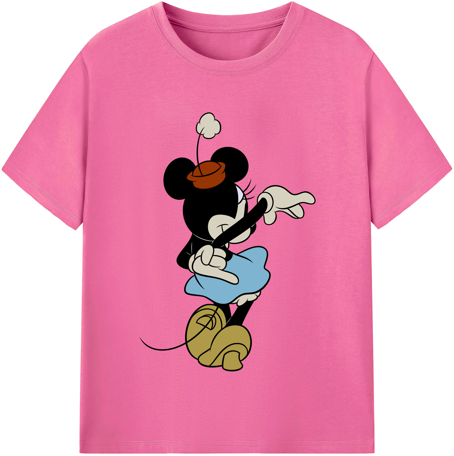 （画像用） ミッキーマウス Mickey Mouse レディースカジュアルプリントTシャツ（綿100％）